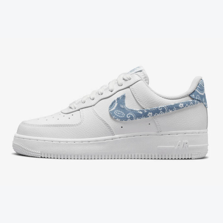 white air forces with pink and blue nike sign