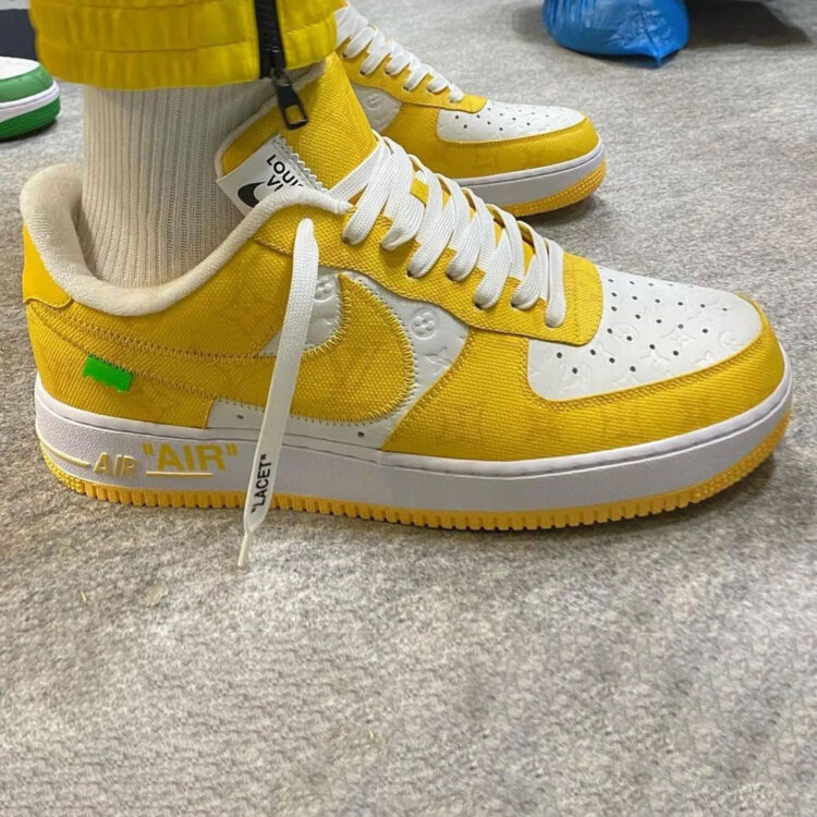 First In-Depth Look At The Yellow 'Friends & Family' Louis Vuitton x Nike Air  Force 1 Colorway