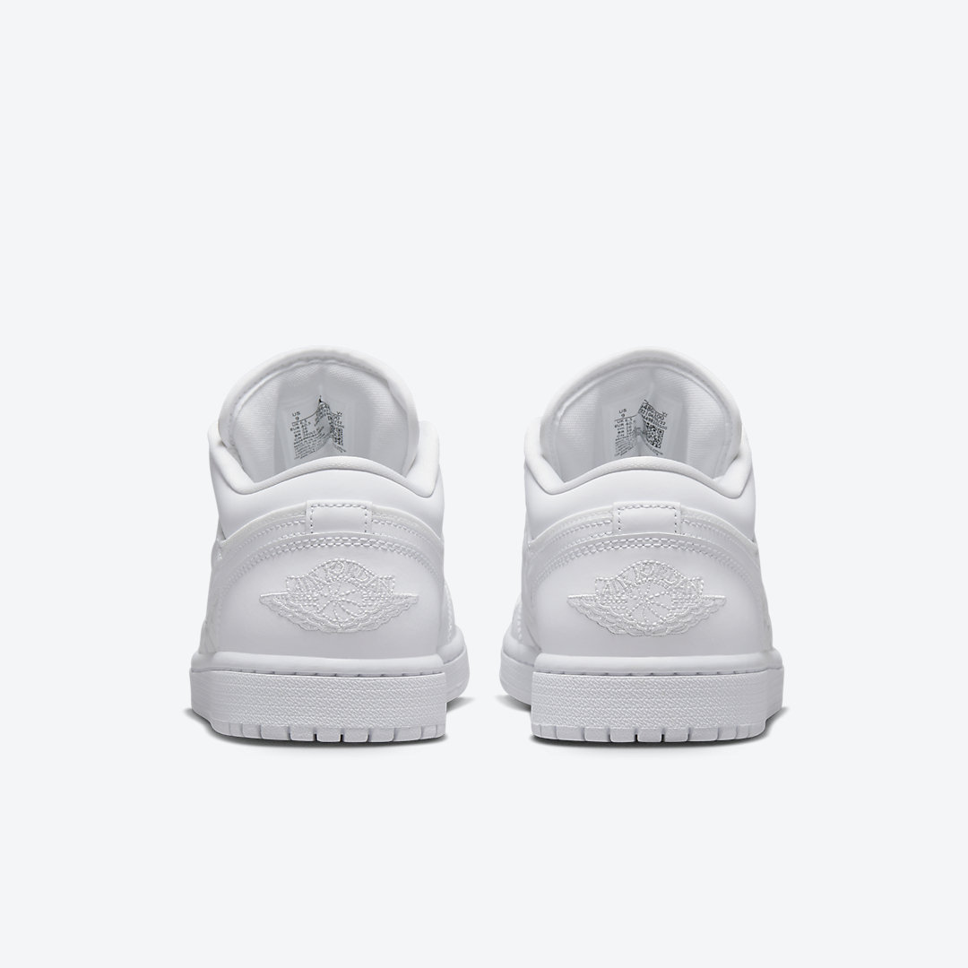 Air Jordan 1 Low Quilted “Triple White” DB6480-100 | Nice Kicks