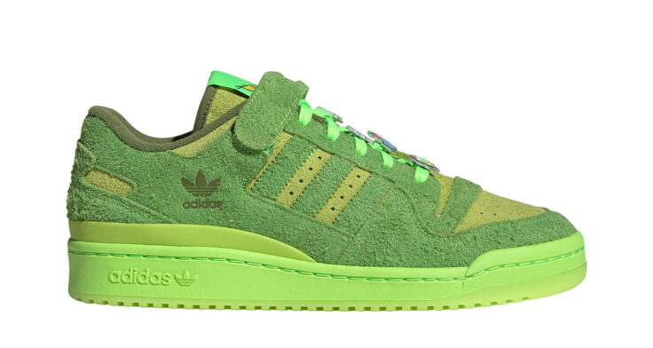 The Grinch adidas trainers Forum Low HP6772 Lead 1 736x392