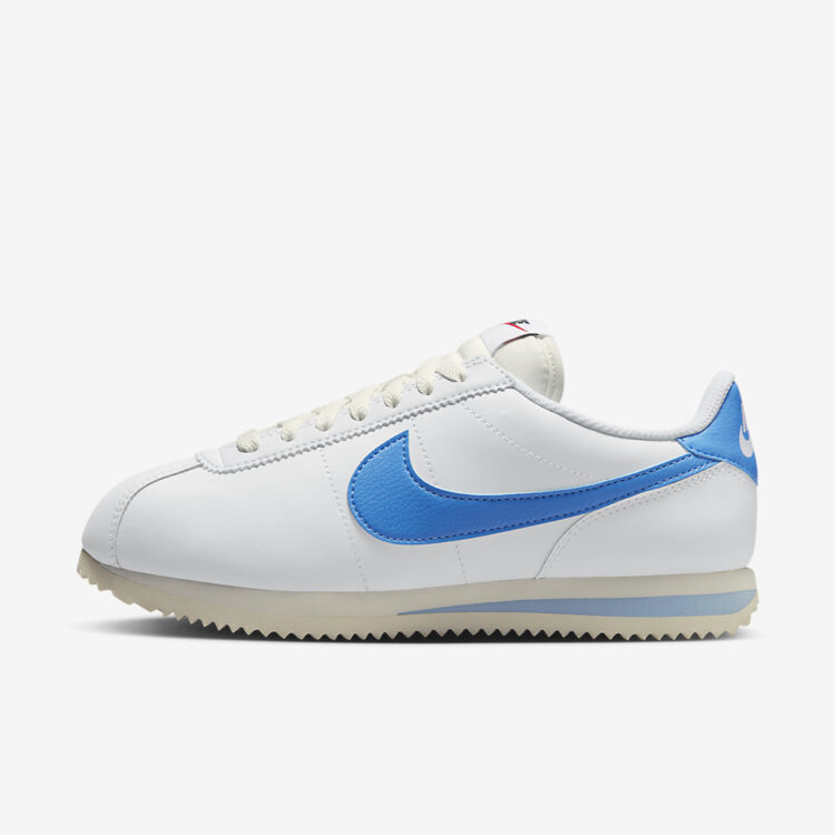 nike cortez blue and white