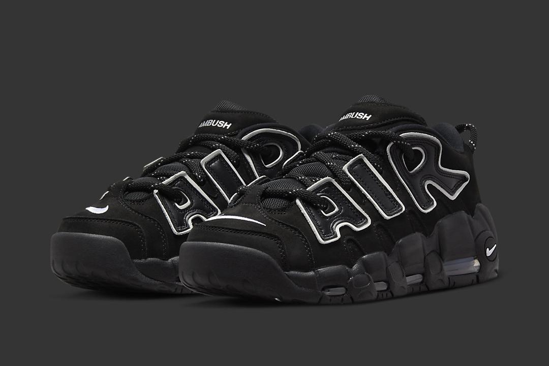 On feet look of the AMBUSH x Nike Air More Uptempo Low 'Black White' 🔥🔥🔥  Is this updated version better than the OG ? #moresneakers…