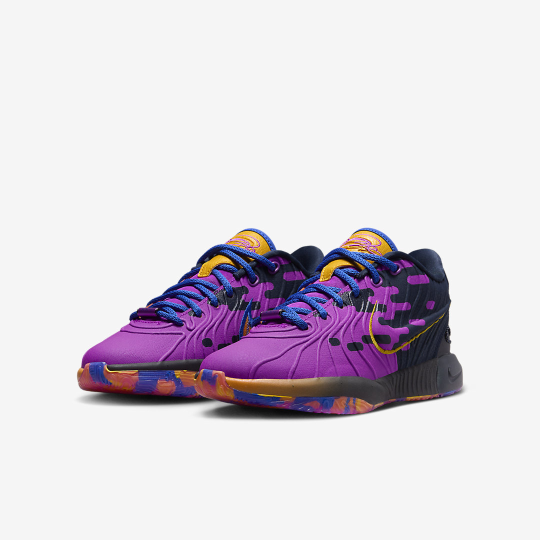 nike and kyrie blue white and purple shoes GS FN5040-500